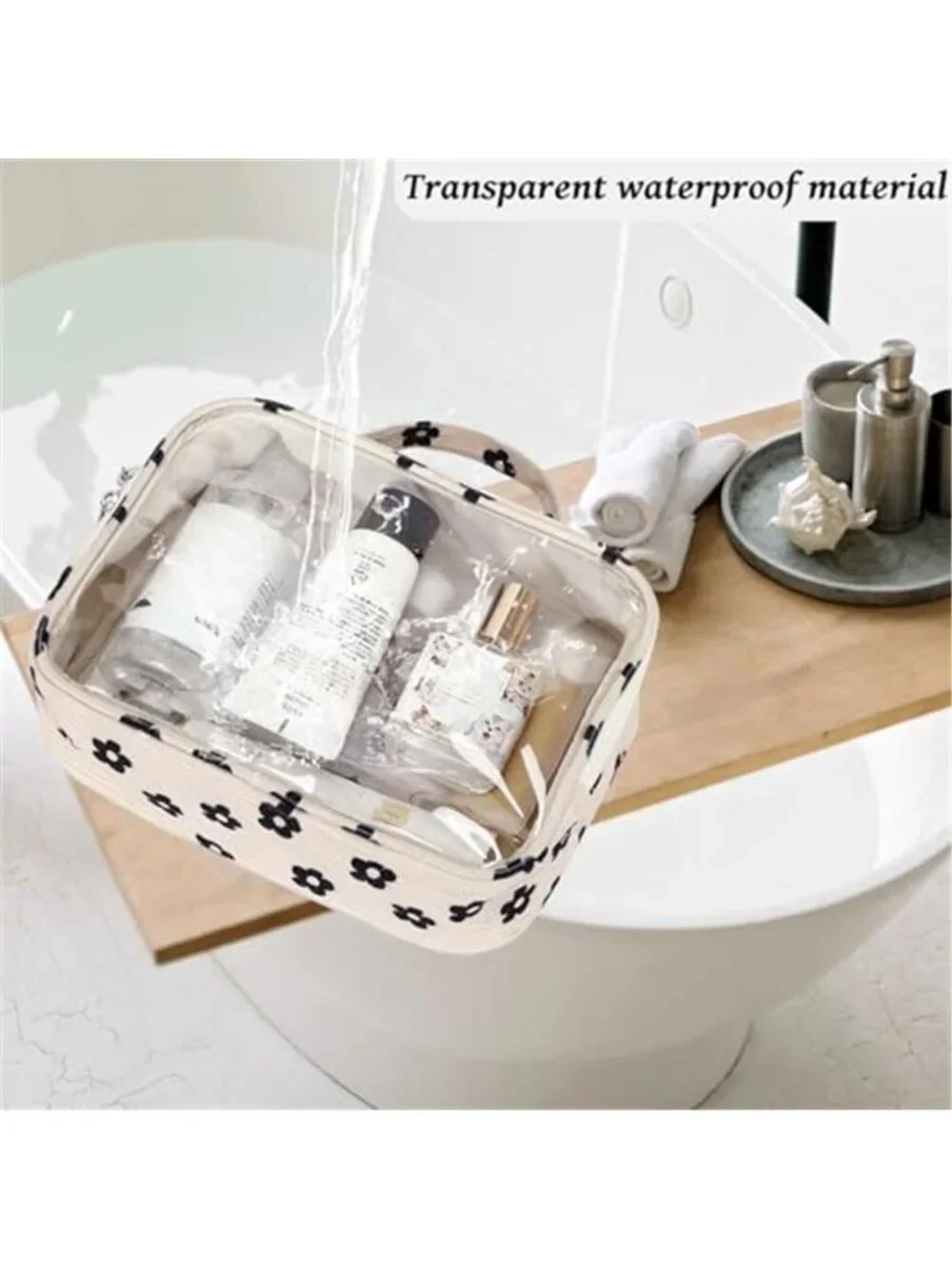 3Pcs Makeup Toiletry Bag for Women, Clear Packing Cubes Cosmetic Bag